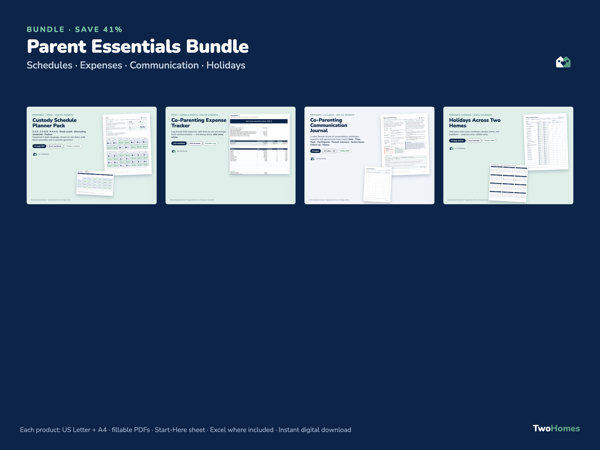 Parent Essentials Bundle showing all four parent products